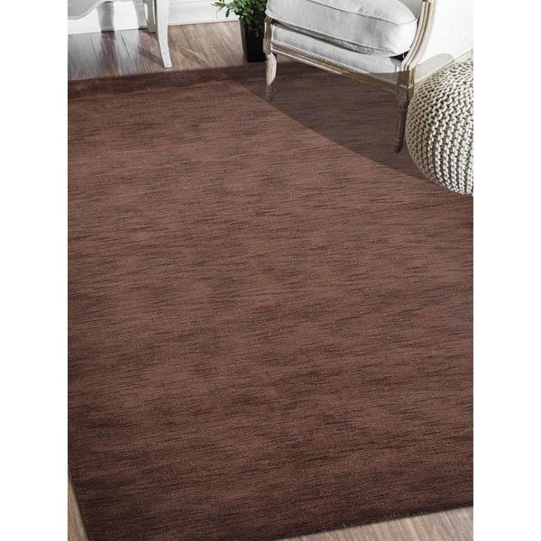 Glitzy Rugs 6 x 9 ft. Hand Knotted Gabbeh Wool Solid Rectangle Area RugBrown UBSL00111L0004A11